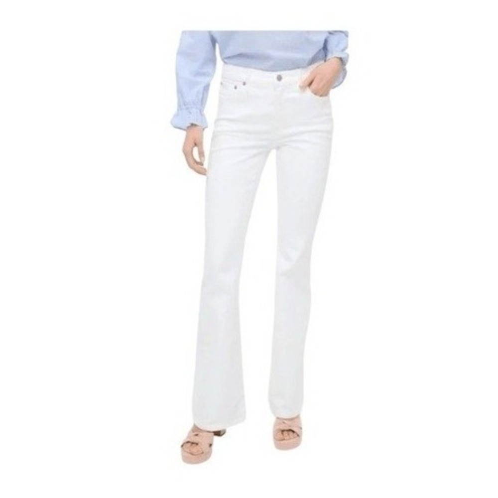 J.‎ Crew Full Length Flare Jeans White Signature Stretch Denim 31